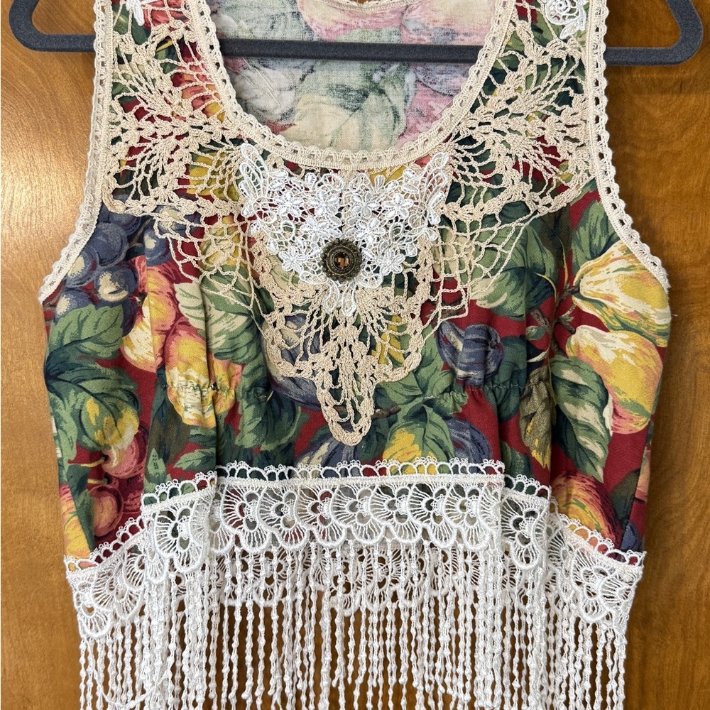 Floral Crochet Lace Trim Top